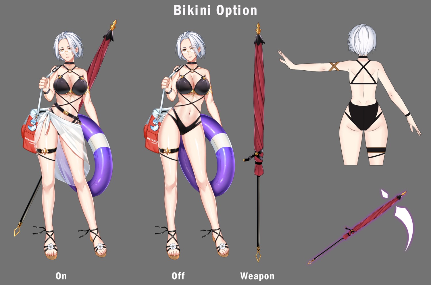 ass bikini character_design chungmechanic cleavage epic7 garter megane see_through swimsuits