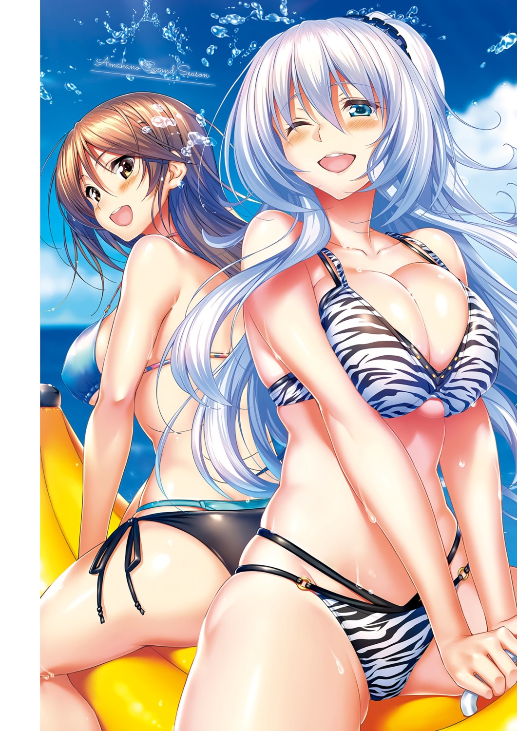 amakano_~second_season~ azarashi_soft bikini ichinose_honami_(amakano) piromizu suzurikawa_euphrasie_ruika swimsuits