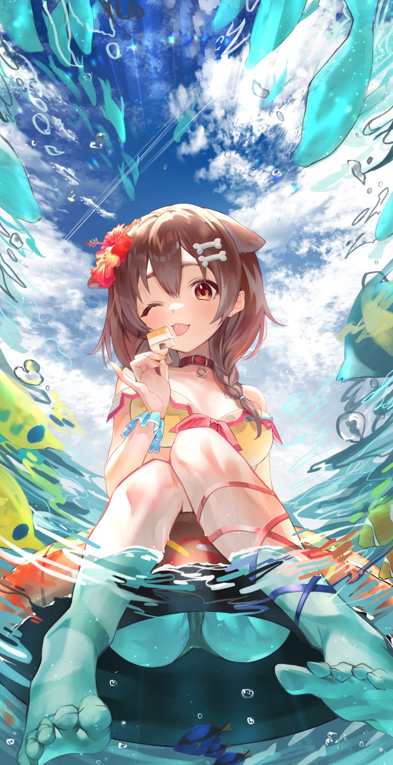 animal_ears bikini cameltoe feet hololive hololive_gamers inugami_korone inumimi kaoswald swimsuits wet