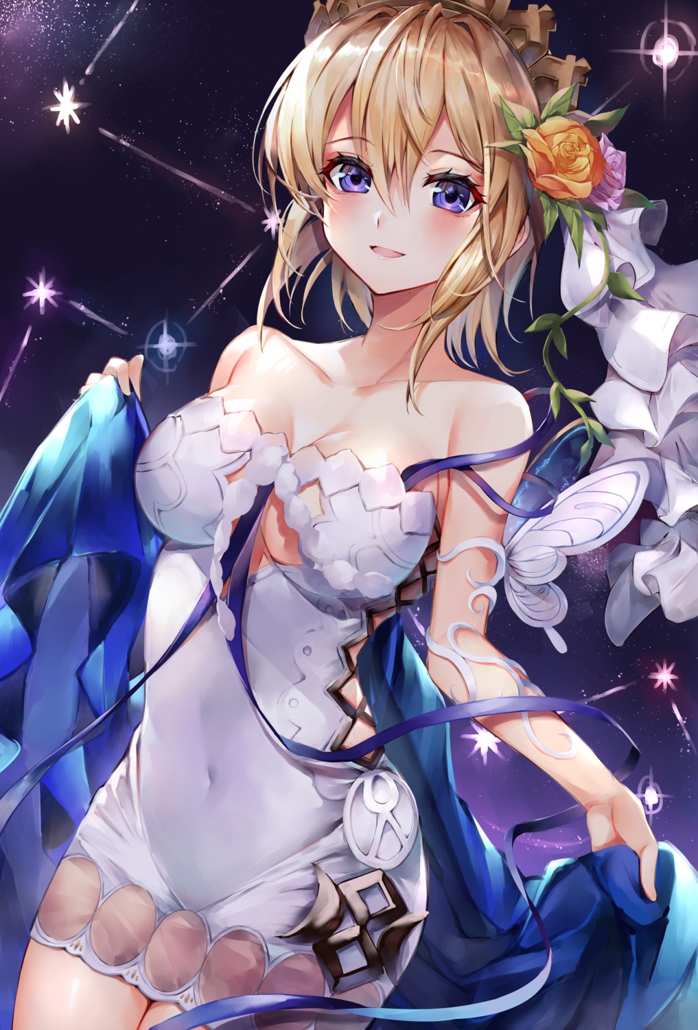 40_(0f0urw) cleavage dress europa_(granblue_fantasy) granblue_fantasy no_bra see_through