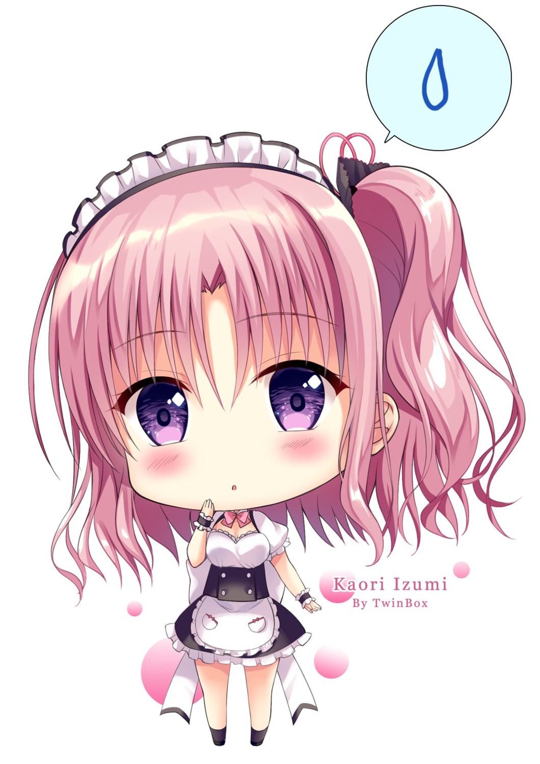 chibi cleavage izumi_kaori_(twinbox) maid twinbox twinbox_school