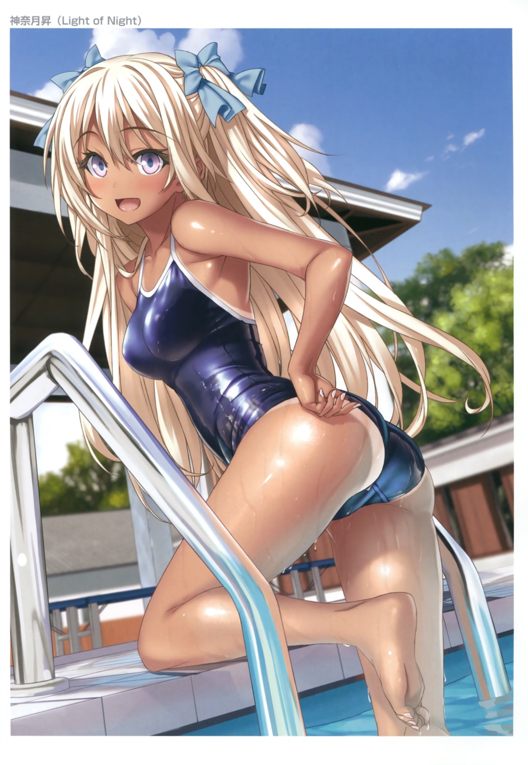 ass erect_nipples feet kannatsuki_noboru light_of_night school_swimsuit swimsuits tan_lines toranoana wet