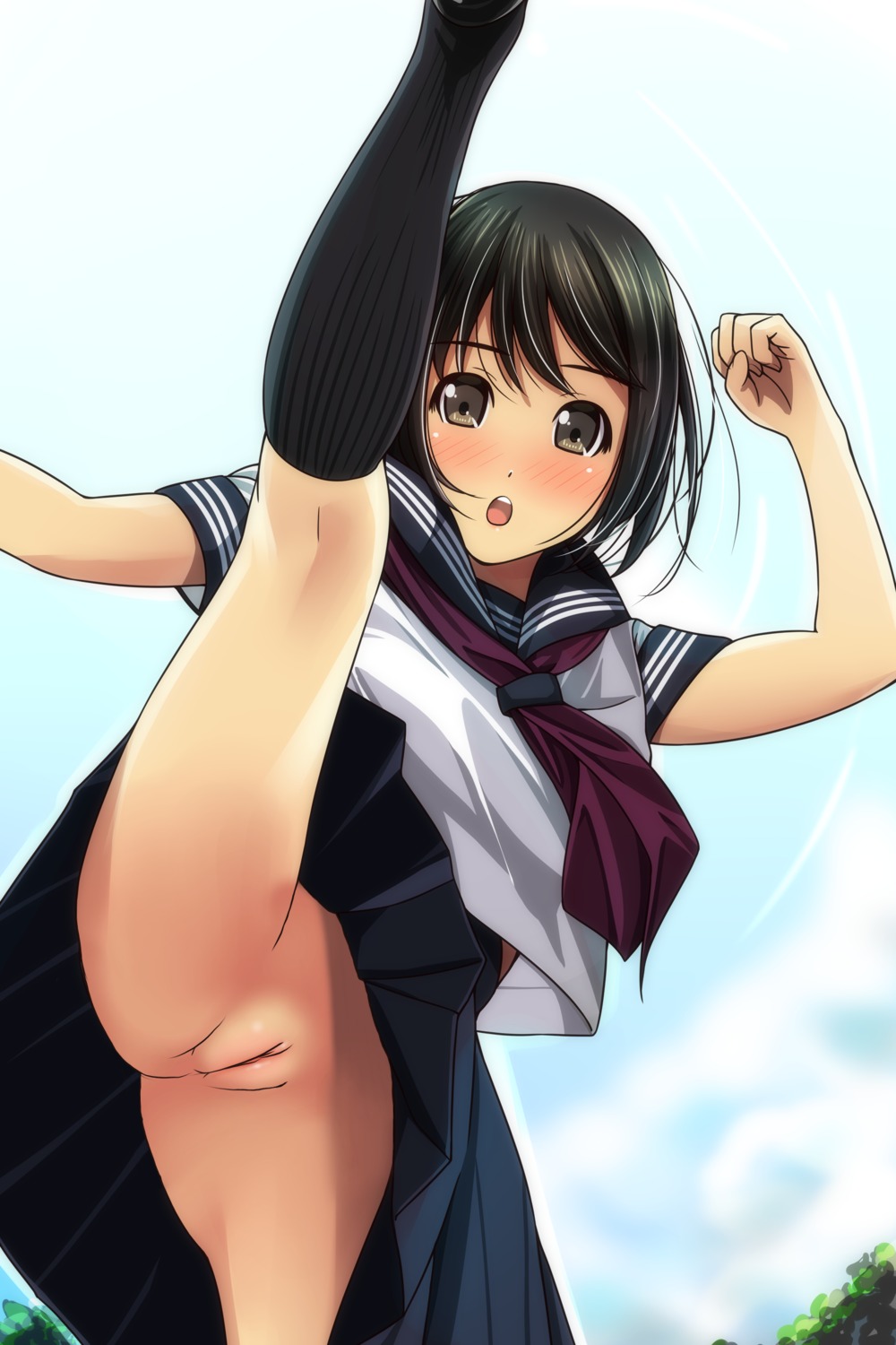 loli matsunaga_kouyou nopan pussy seifuku skirt_lift uncensored