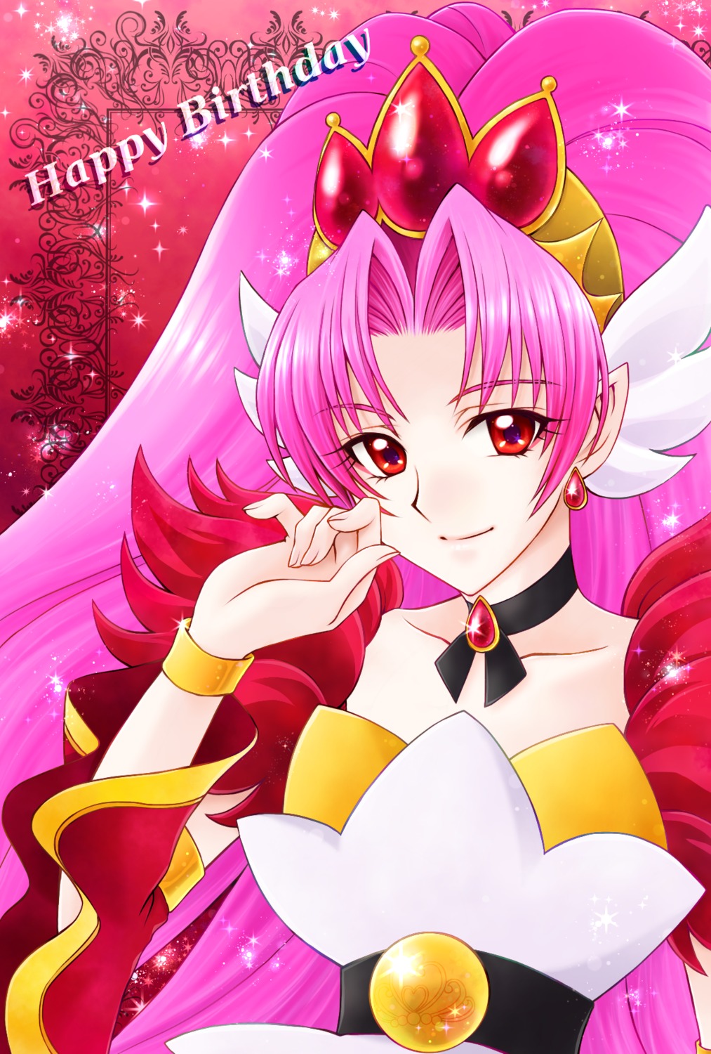 aizen_(syoshiyuki) akagi_towa dress go!_princess_precure pointy_ears precure