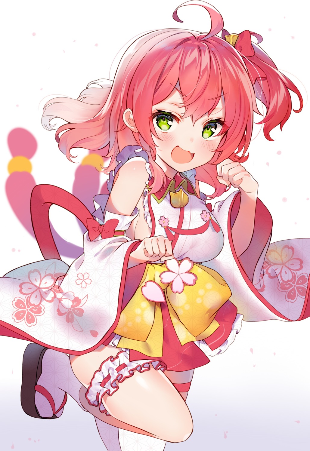 garter hololive japanese_clothes kawachi_rin sakura_miko thighhighs