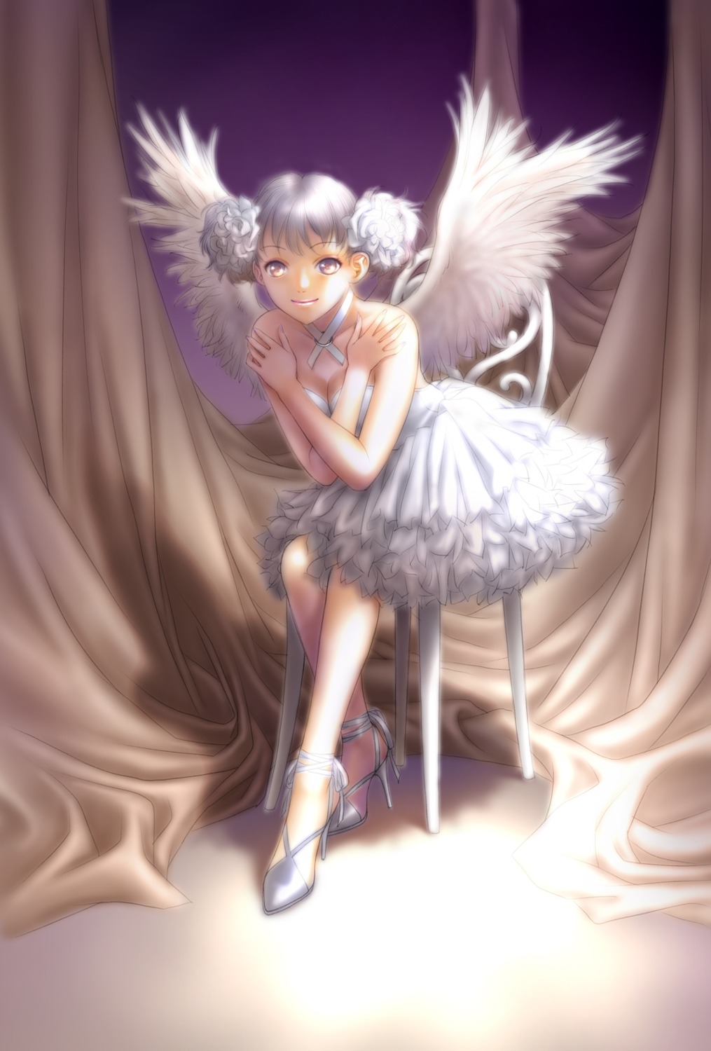 cleavage dress wings yui_toshiki