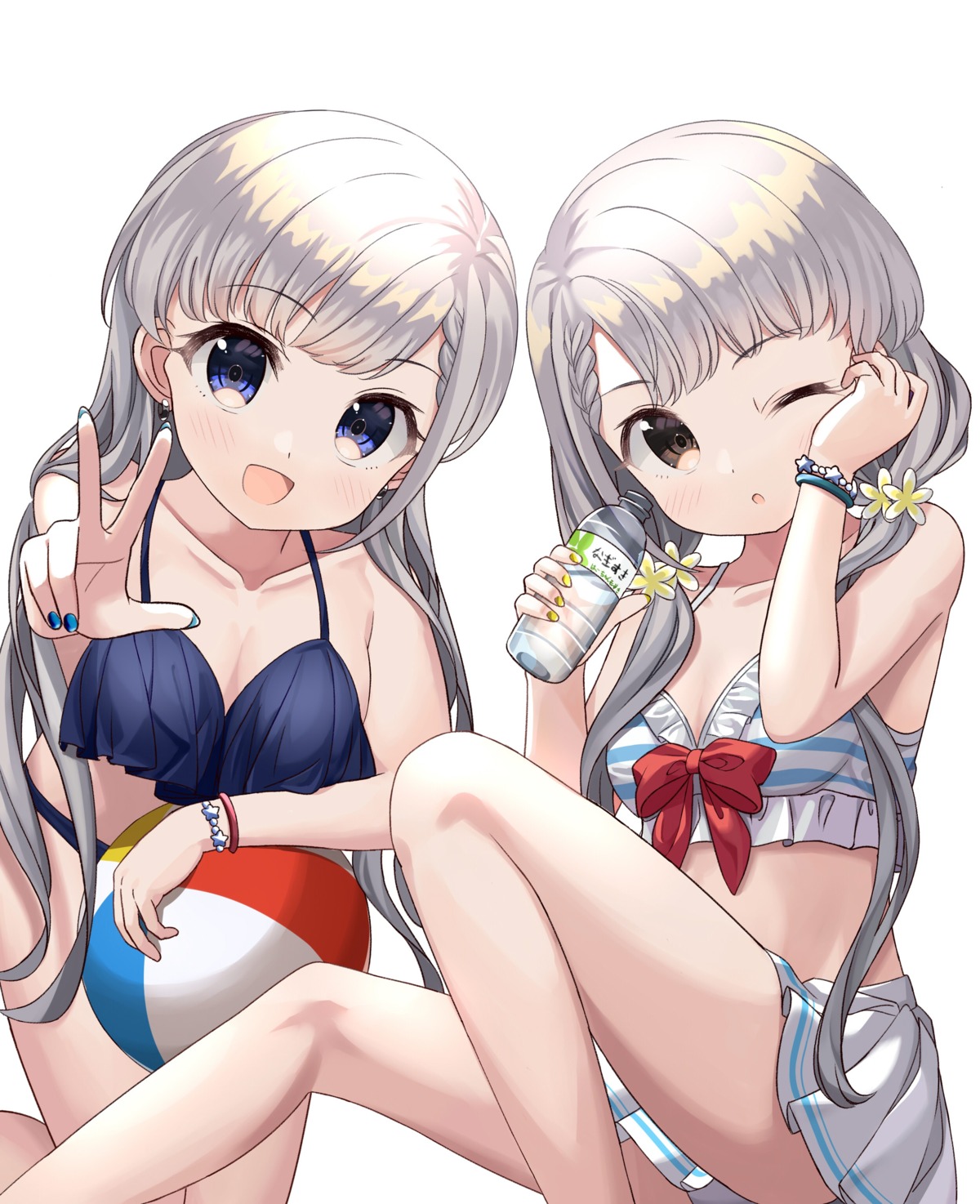 bikini cleavage hisakawa_nagi skirt_lift swimsuits the_idolm@ster the_idolm@ster_cinderella_girls yata_(yatao_zzz)