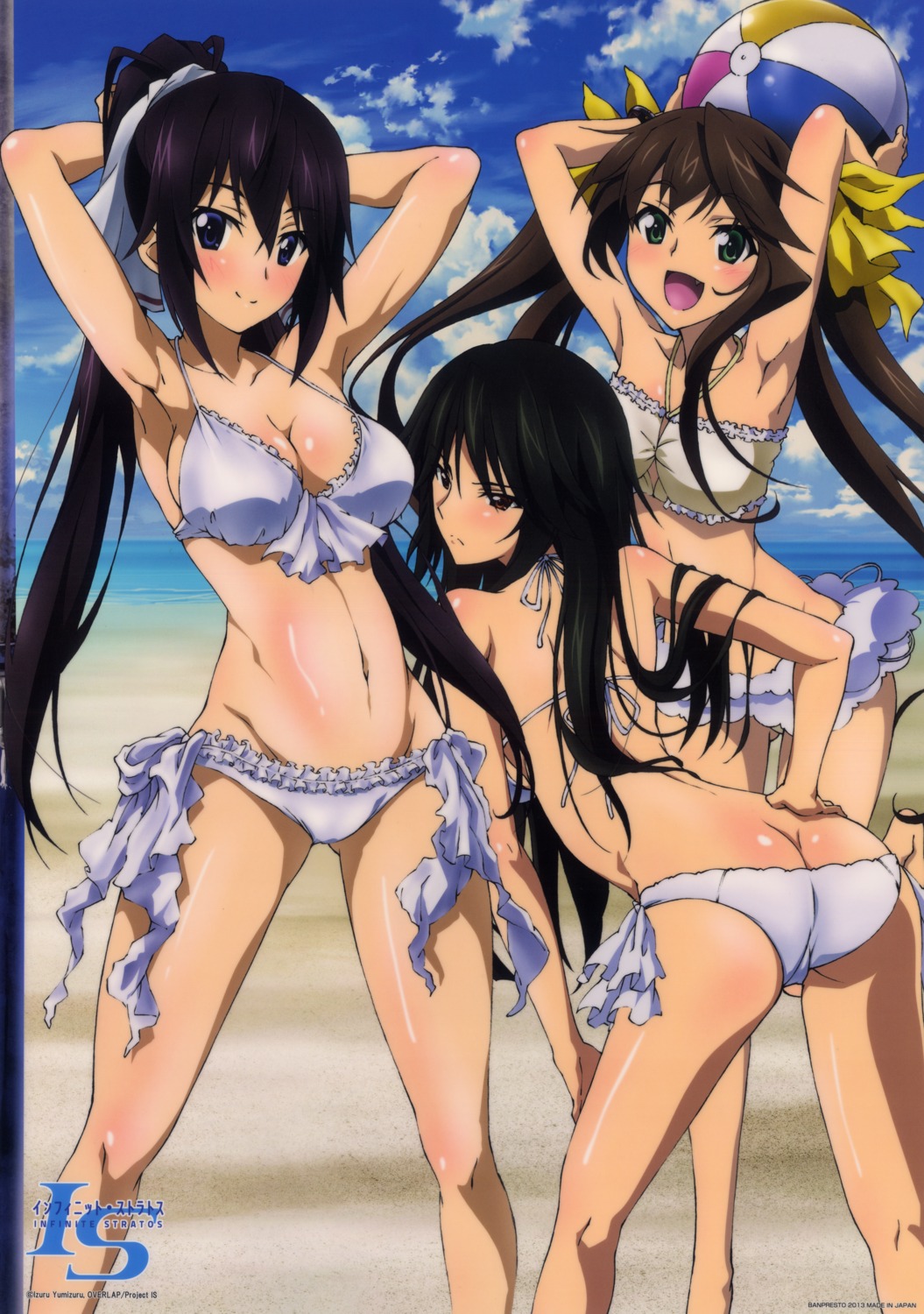 anno_masato ass bikini cleavage huang_lingyin infinite_stratos orimura_chifuyu shinonono_houki swimsuits