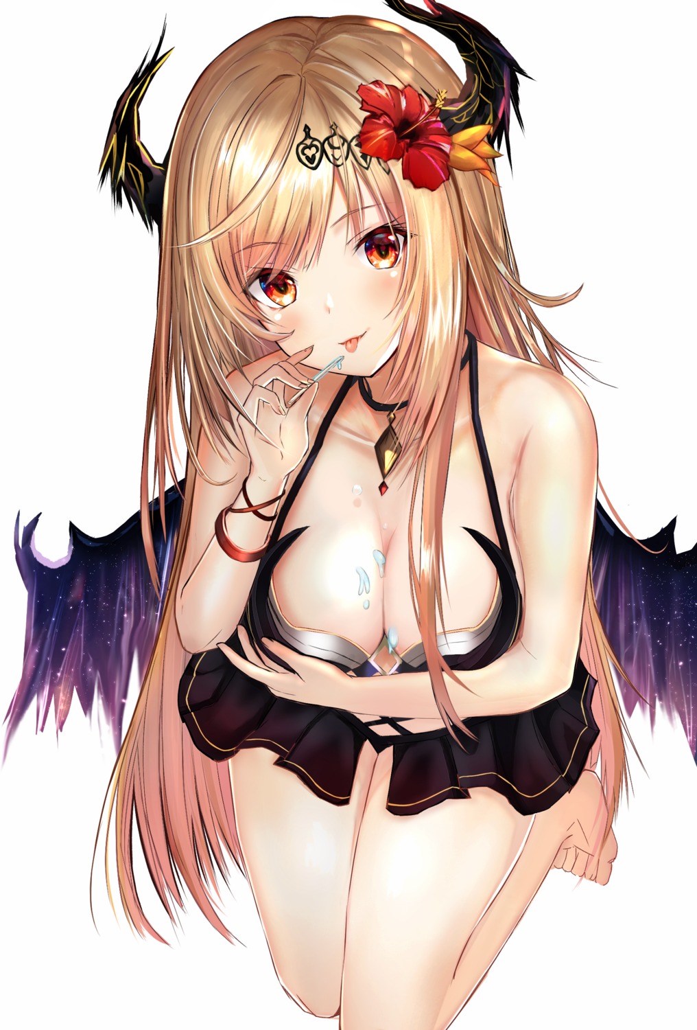 breast_hold cleavage cream dark_angel_olivia efuri_(riarea00) granblue_fantasy horns wings