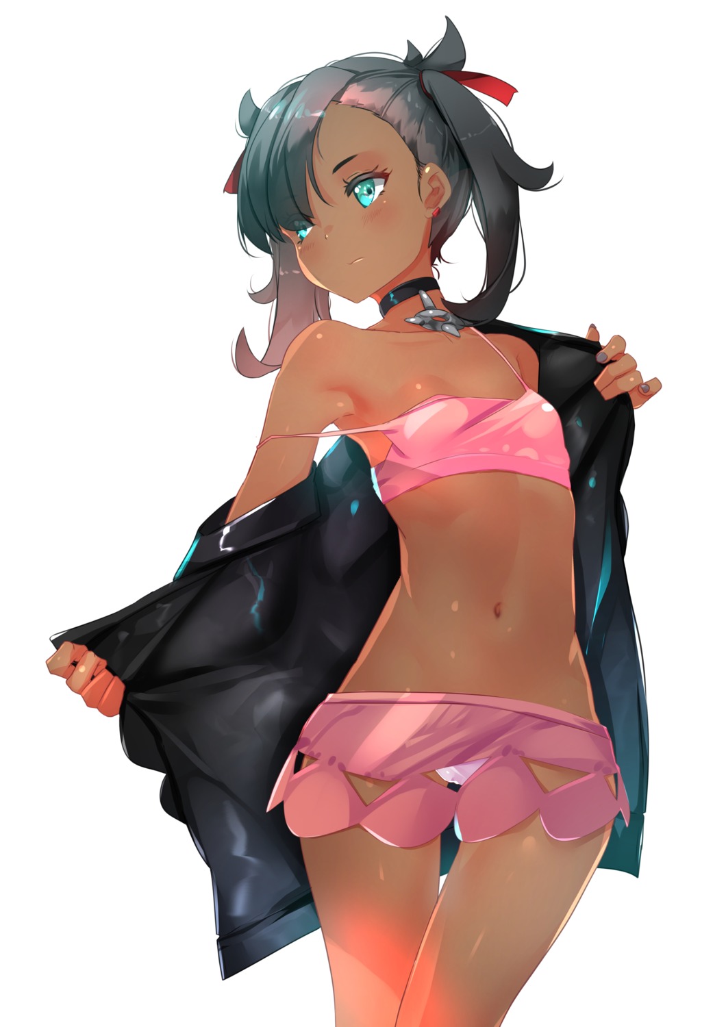 bra mary_(pokemon) open_shirt pantsu pokemon pokemon_swsh sydus undressing