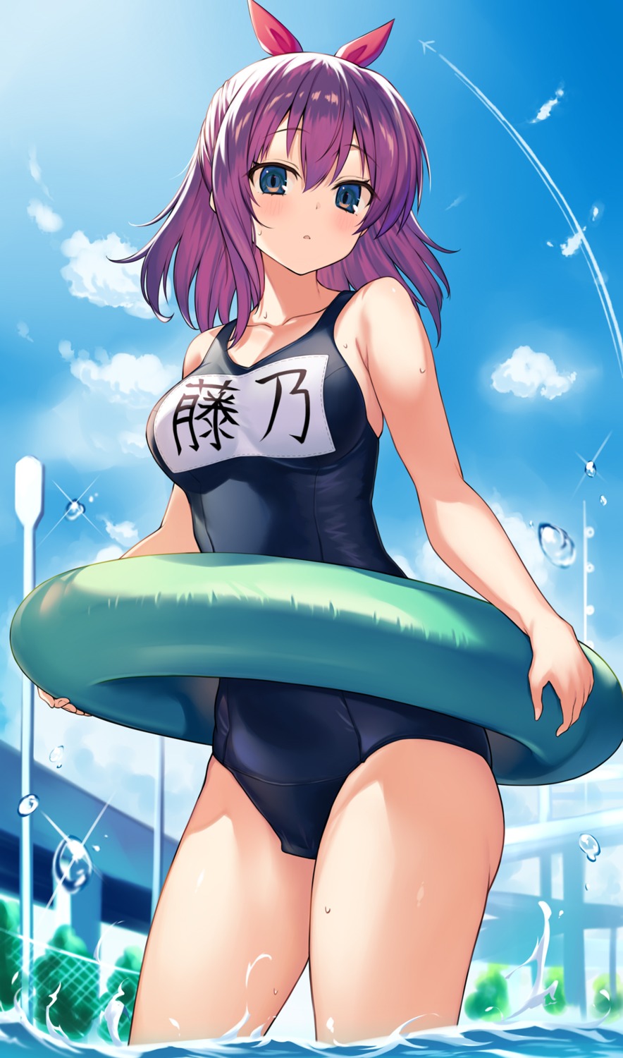 fujino_shion hatsu_inu kurebayashi_noe school_swimsuit swimsuits wet