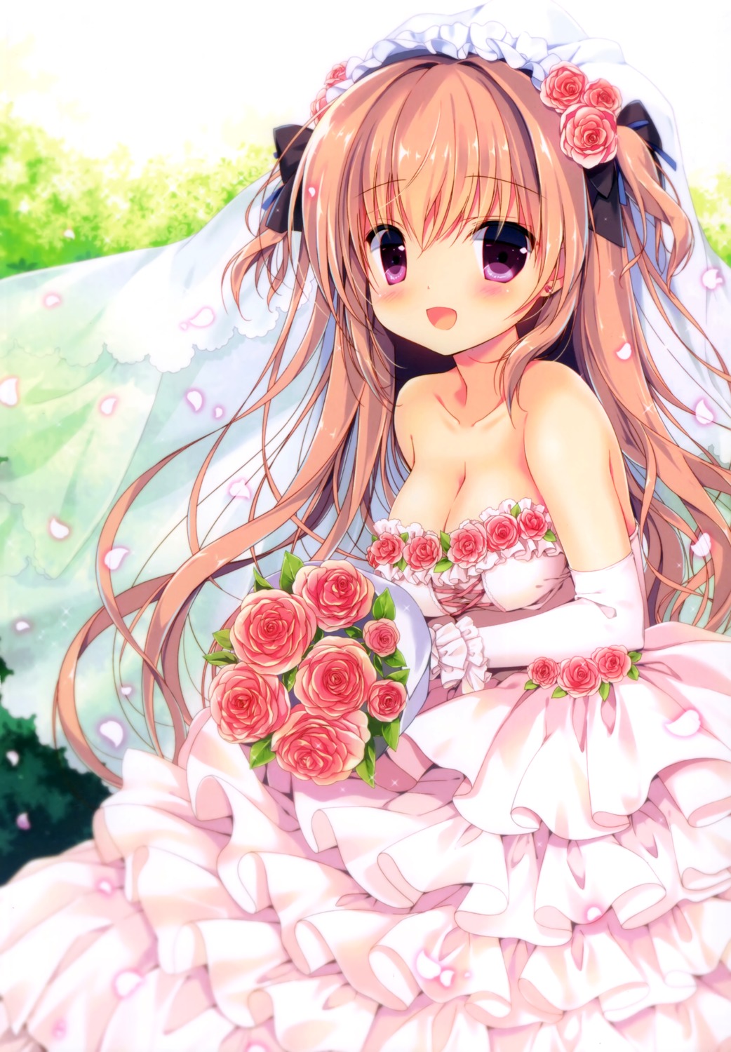 canvas+garden cleavage dress miyasaka_miyu rina_(canvas+garden) wedding_dress