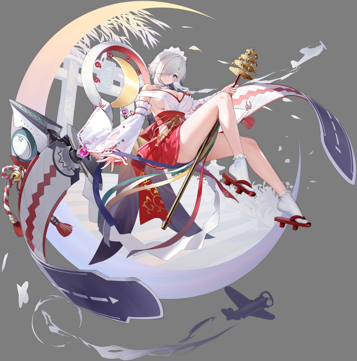 azur_lane dead_or_alive luna_(doa) miko no_bra transparent_png