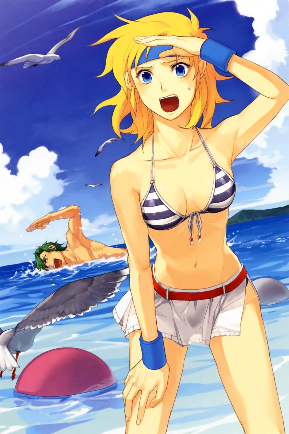 bikini lune_zoldark masaki_andou super_robot_wars swimsuits yuikawa_kazuno