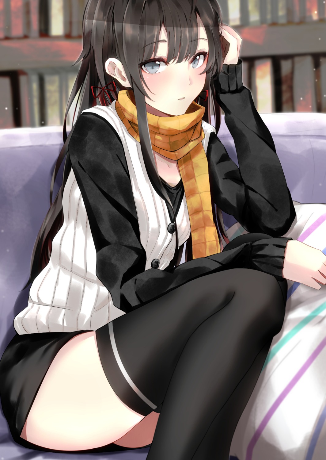 ka1se1 sweater thighhighs yahari_ore_no_seishun_lovecome_wa_machigatteiru. yukinoshita_yukino