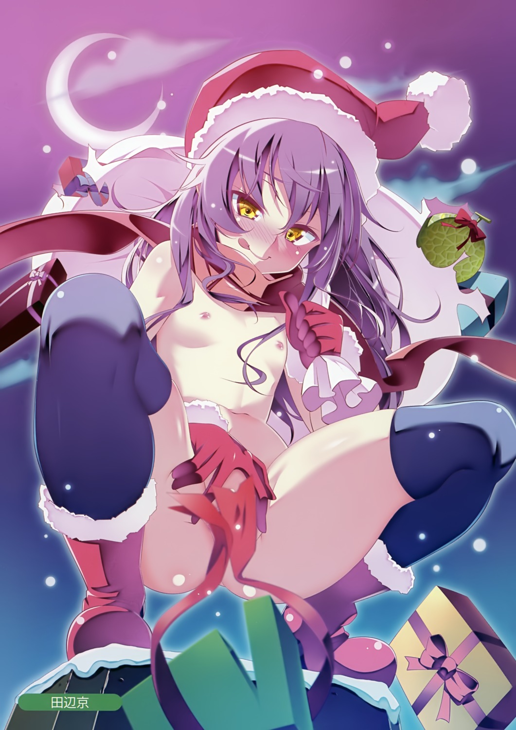 censored christmas naked nipples tanabe_kyou thighhighs