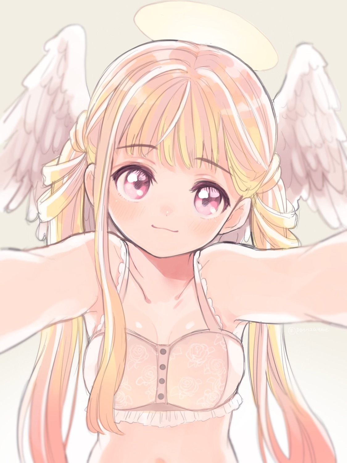 amezawa_koma angel bra cleavage wings