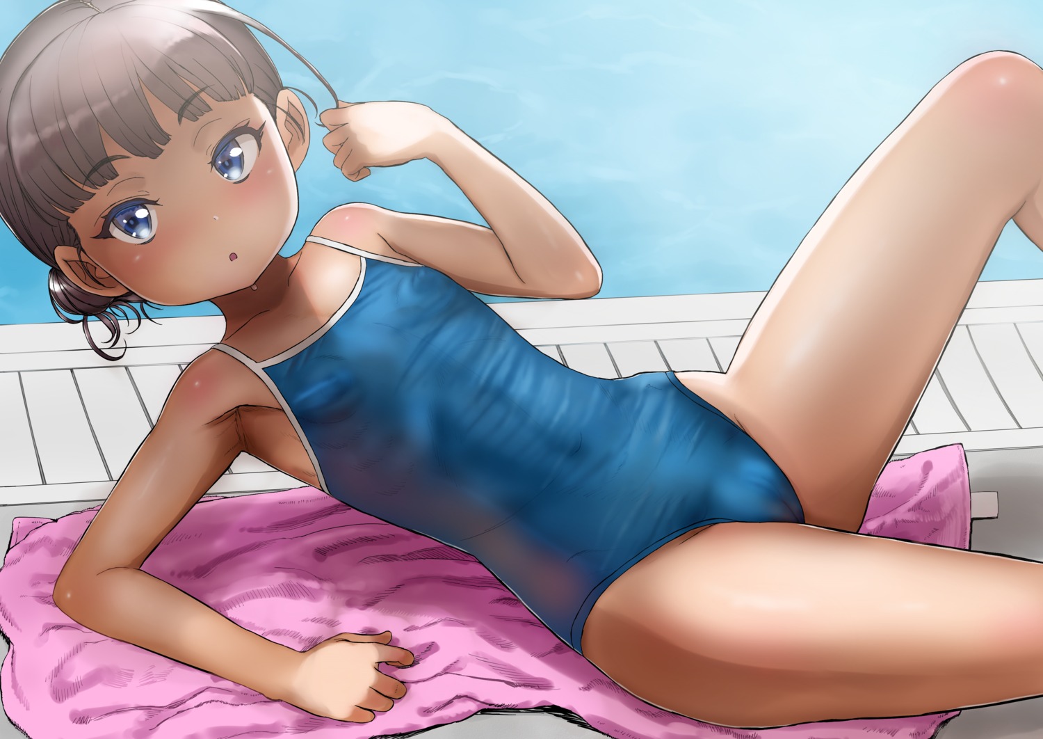 cameltoe erect_nipples loli sasahara_yuuki school_swimsuit see_through swimsuits