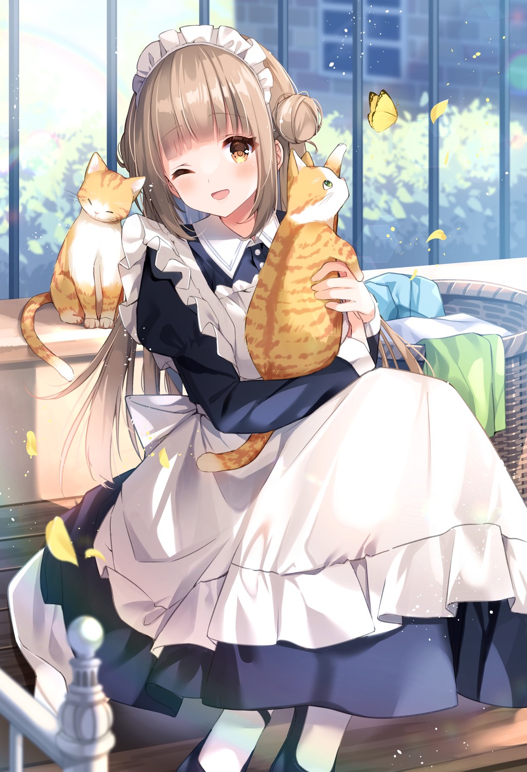 koharu_(koiko_irori) koiko_irori maid neko pantyhose