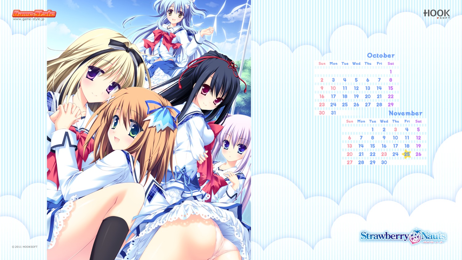 aoto_mikamo calendar hatori_piyoko hiwa_touko hook kusunoki_yao matsushita_makako motomiya_mitsuki pantsu strawberry_nauts suzunae_houmi wallpaper yatsuka_itsuki