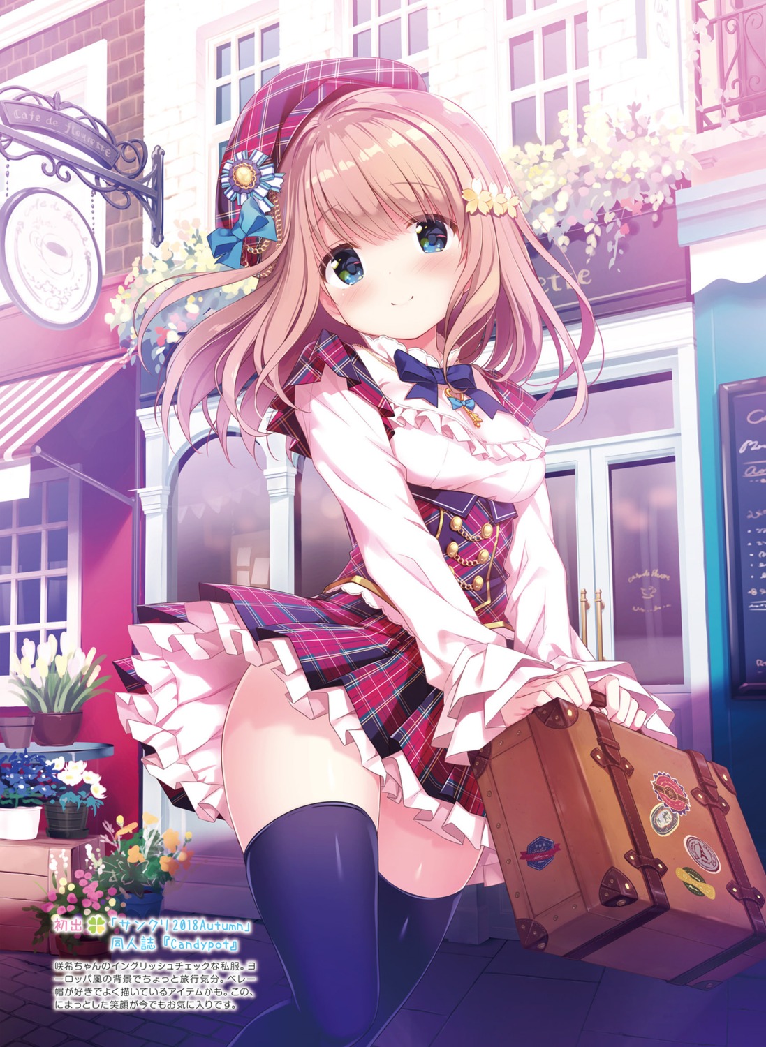 dress kimishima_ao lolita_fashion momoi_saki skirt_lift thighhighs