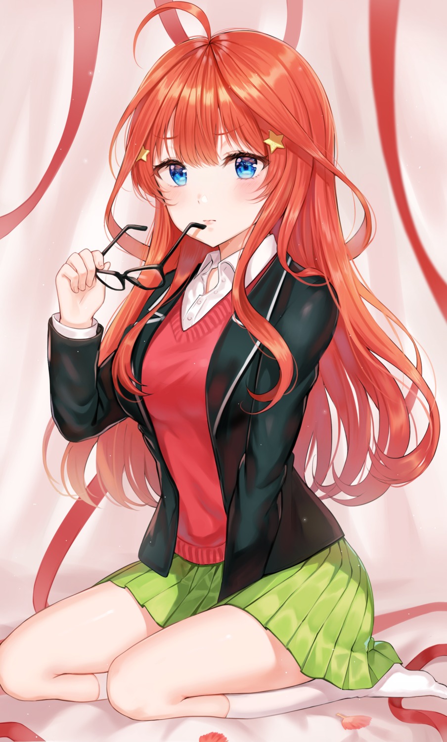 5-toubun_no_hanayome megane nakano_itsuki seifuku sweater tokkyu