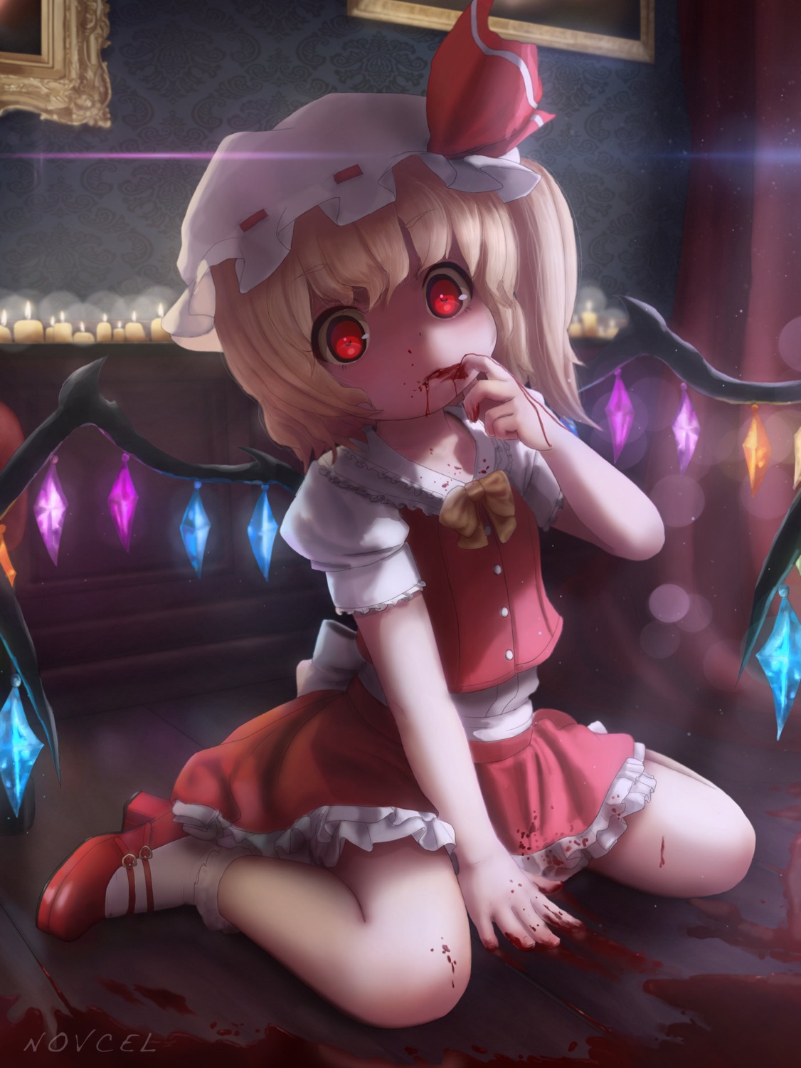 blood flandre_scarlet heels novcel touhou wings