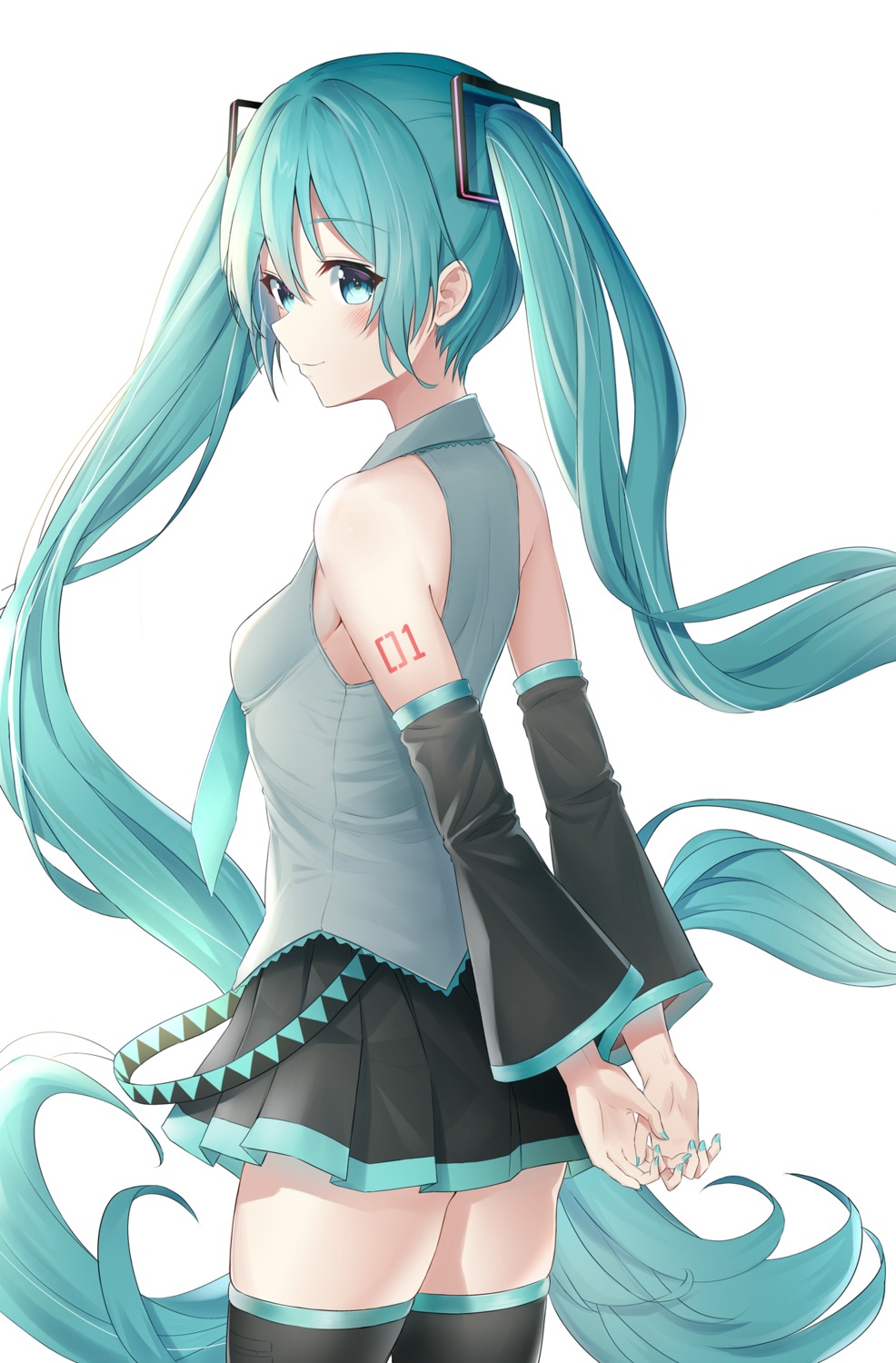 bibboss39 hatsune_miku tattoo thighhighs vocaloid