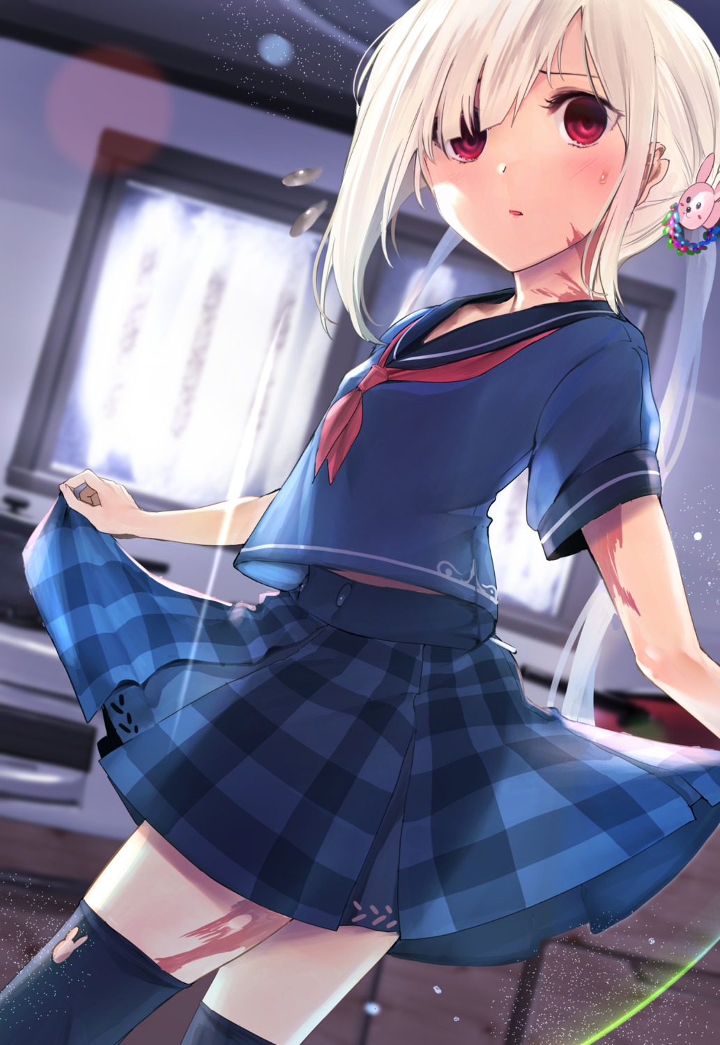 itsutsuse seifuku skirt_lift thighhighs