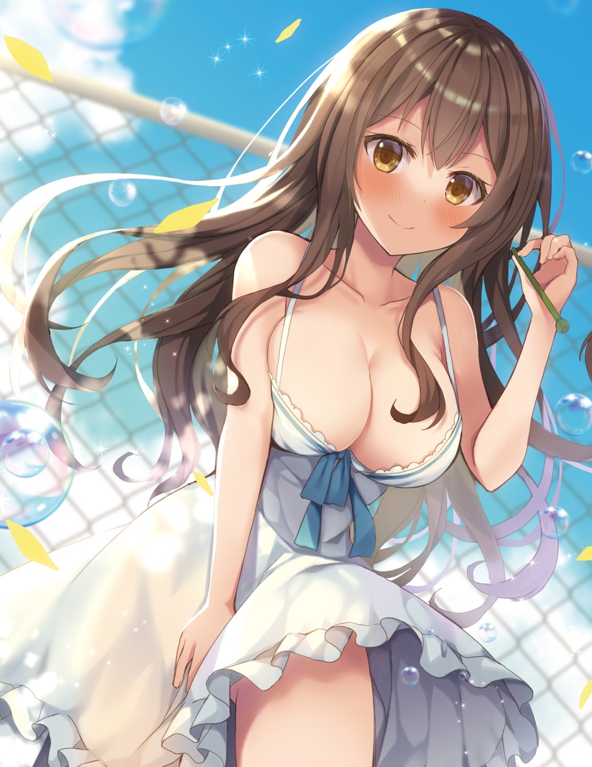 dress mori_airi no_bra skirt_lift summer_dress