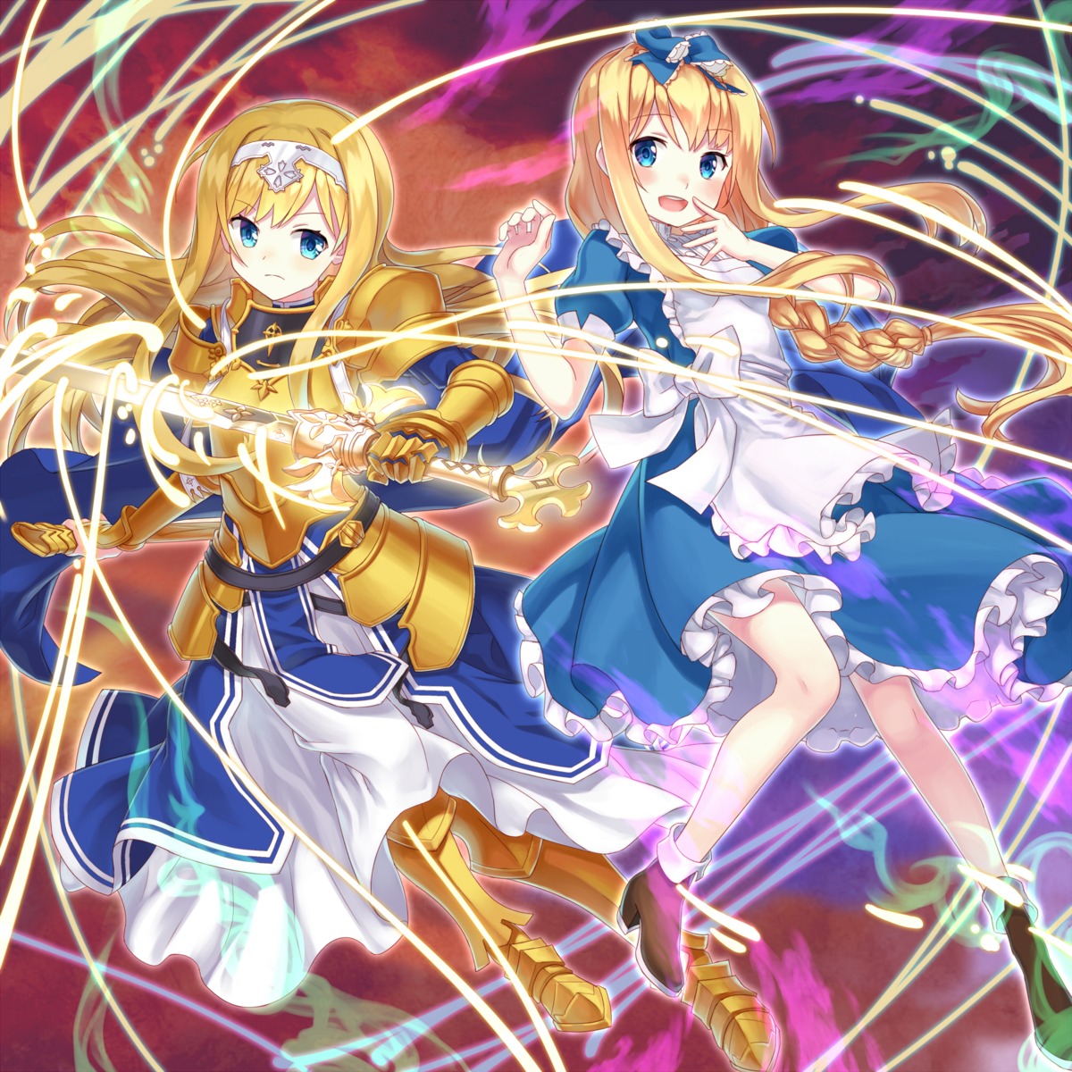 alice_zuberg armor buntan dress heels sword sword_art_online_alicization