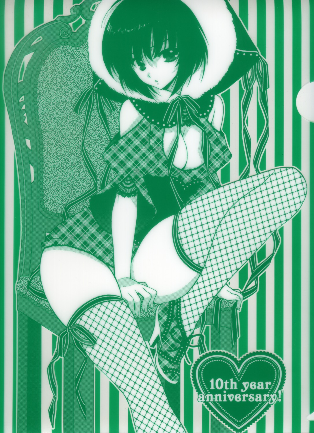 cleavage fishnets monochrome tagme thighhighs