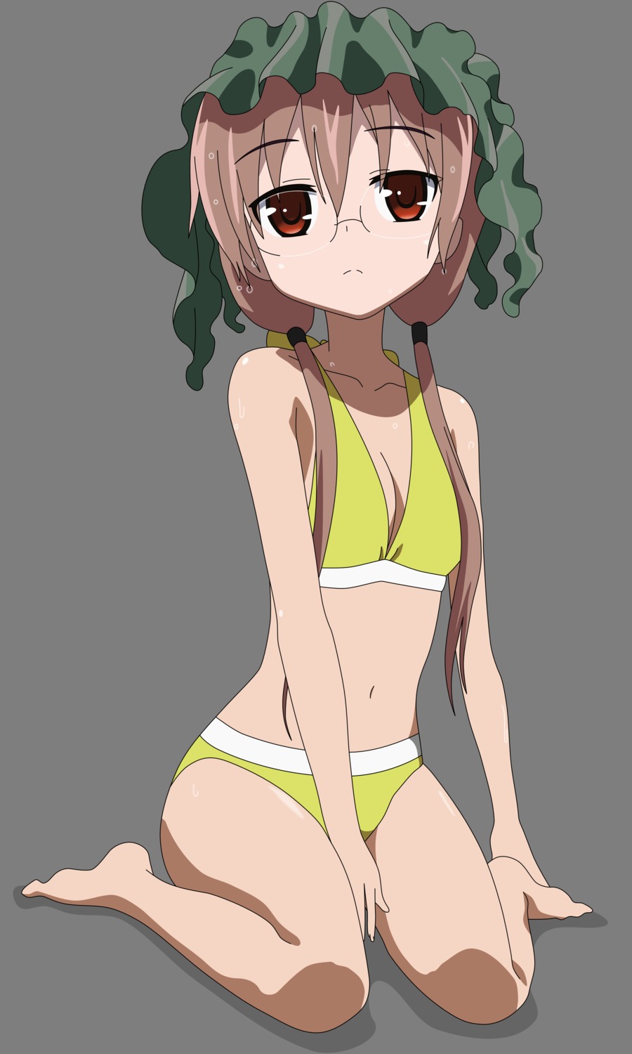 a_channel bikini cleavage megane swimsuits tennouji_nagisa transparent_png vector_trace wet