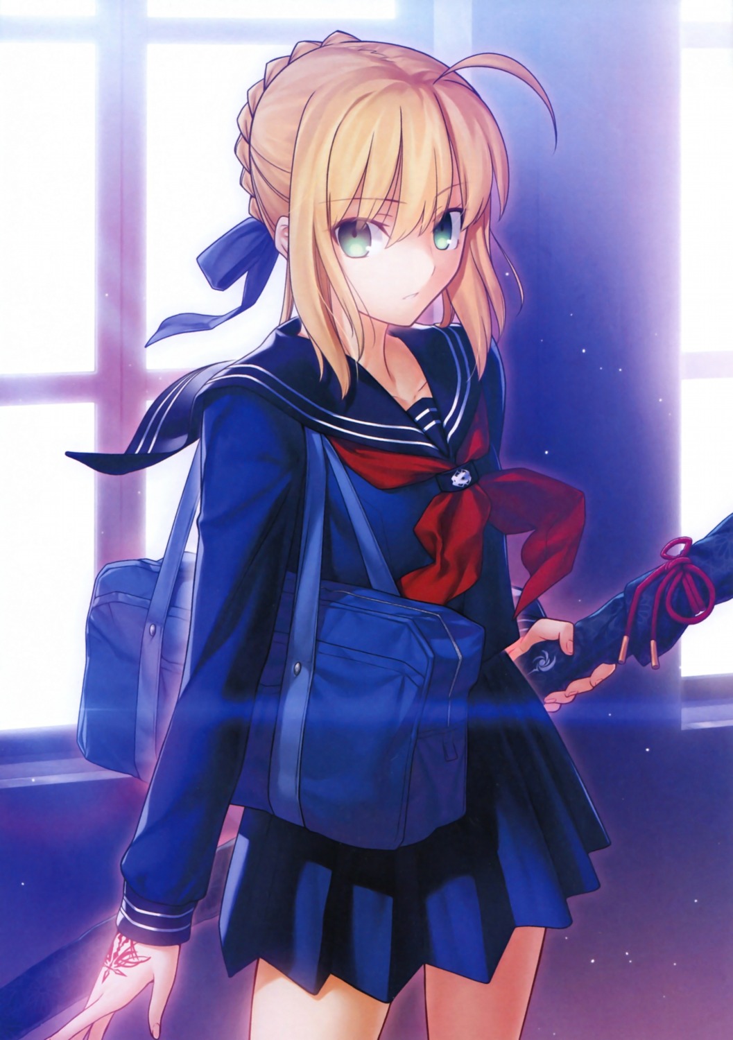 fate/stay_night fate/zero saber seifuku simosi sword takeuchi_takashi type-moon