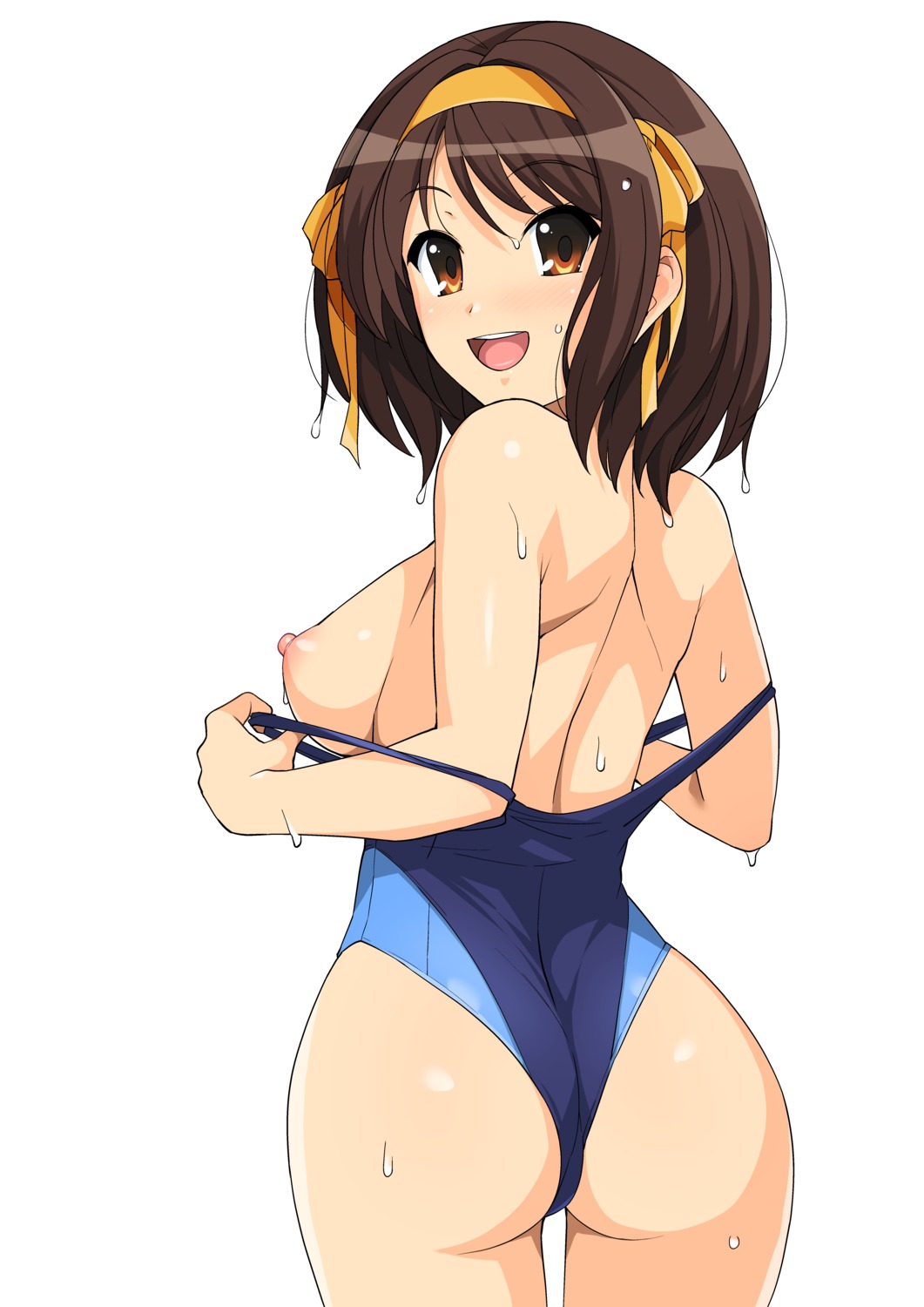 ass breasts haruhisky nipples suzumiya_haruhi suzumiya_haruhi_no_yuuutsu swimsuits undressing