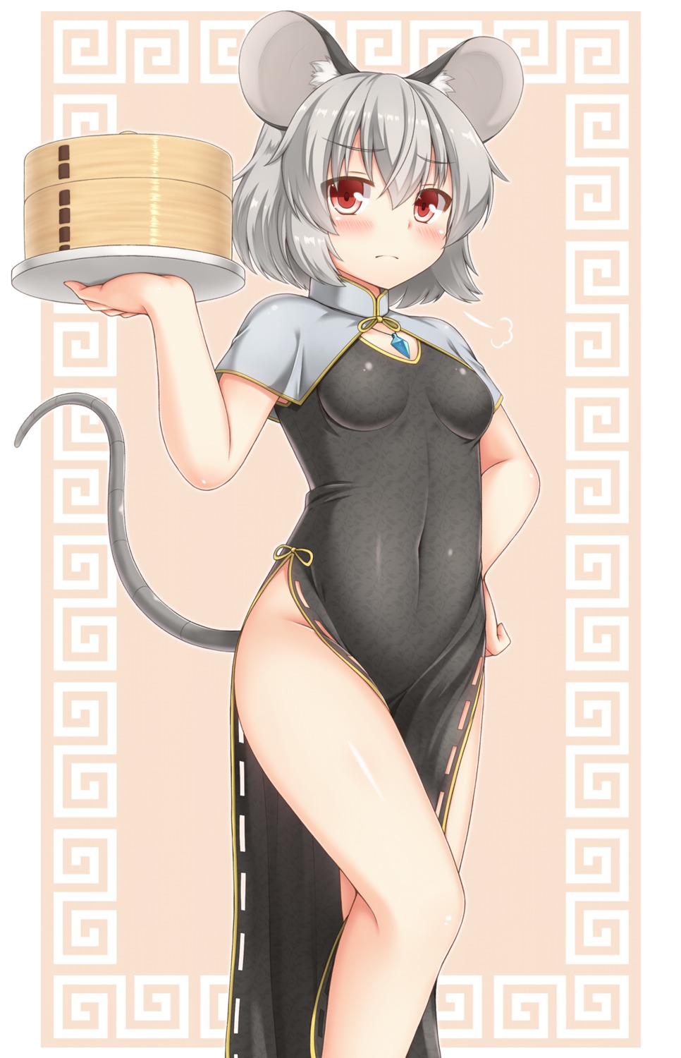 animal_ears chinadress nazrin nopan tail touhou yuu_(yu0221f)