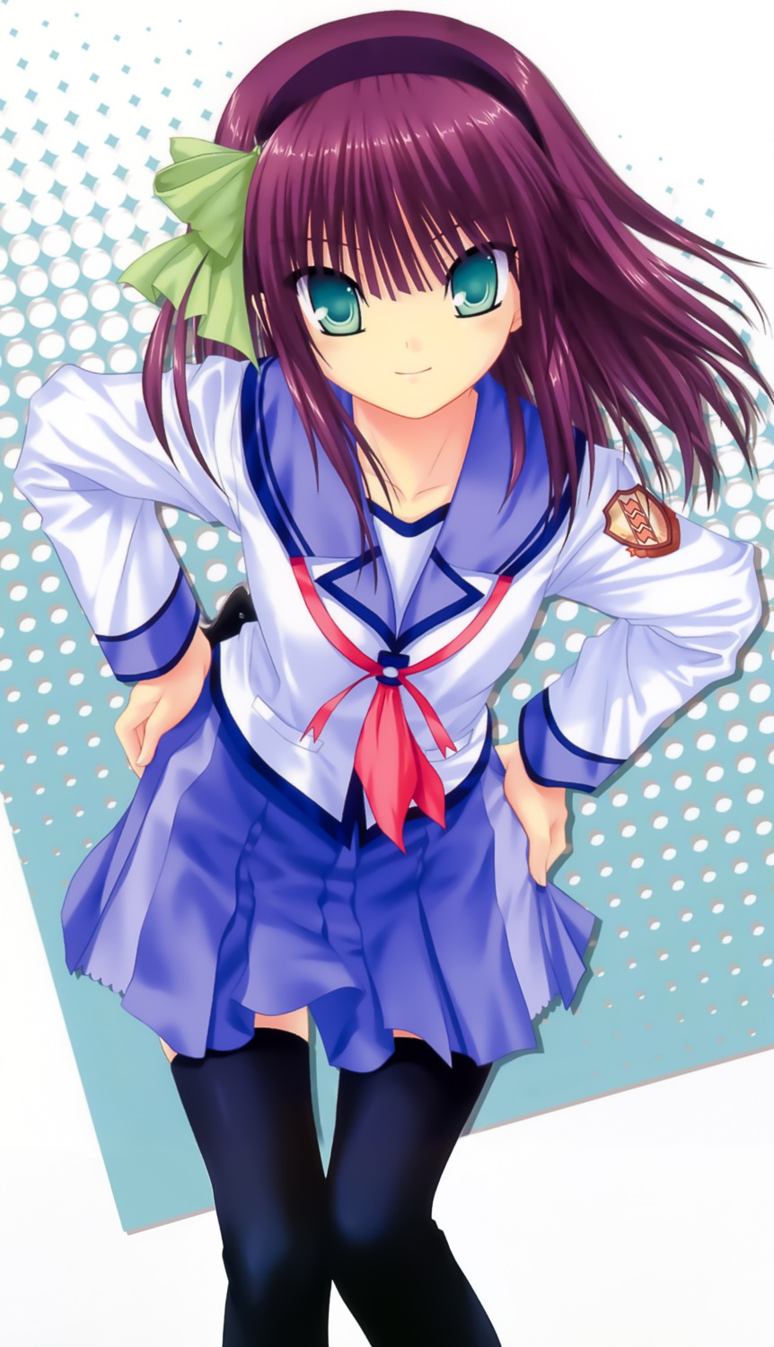 angel_beats! key na-ga nakamura_yuri seifuku thighhighs