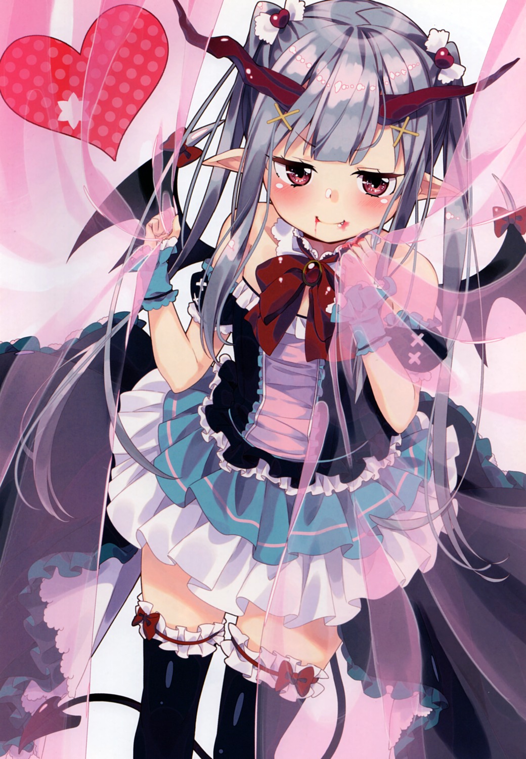 horns pointy_ears sakuragi_ren sakuranoiro tail thighhighs wings