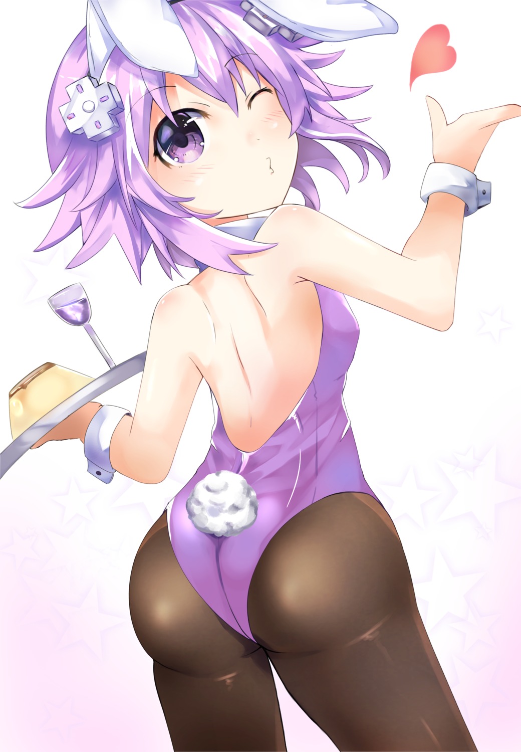 animal_ears ass bimmy bunny_ears bunny_girl choujigen_game_neptune neptune no_bra pantyhose tail