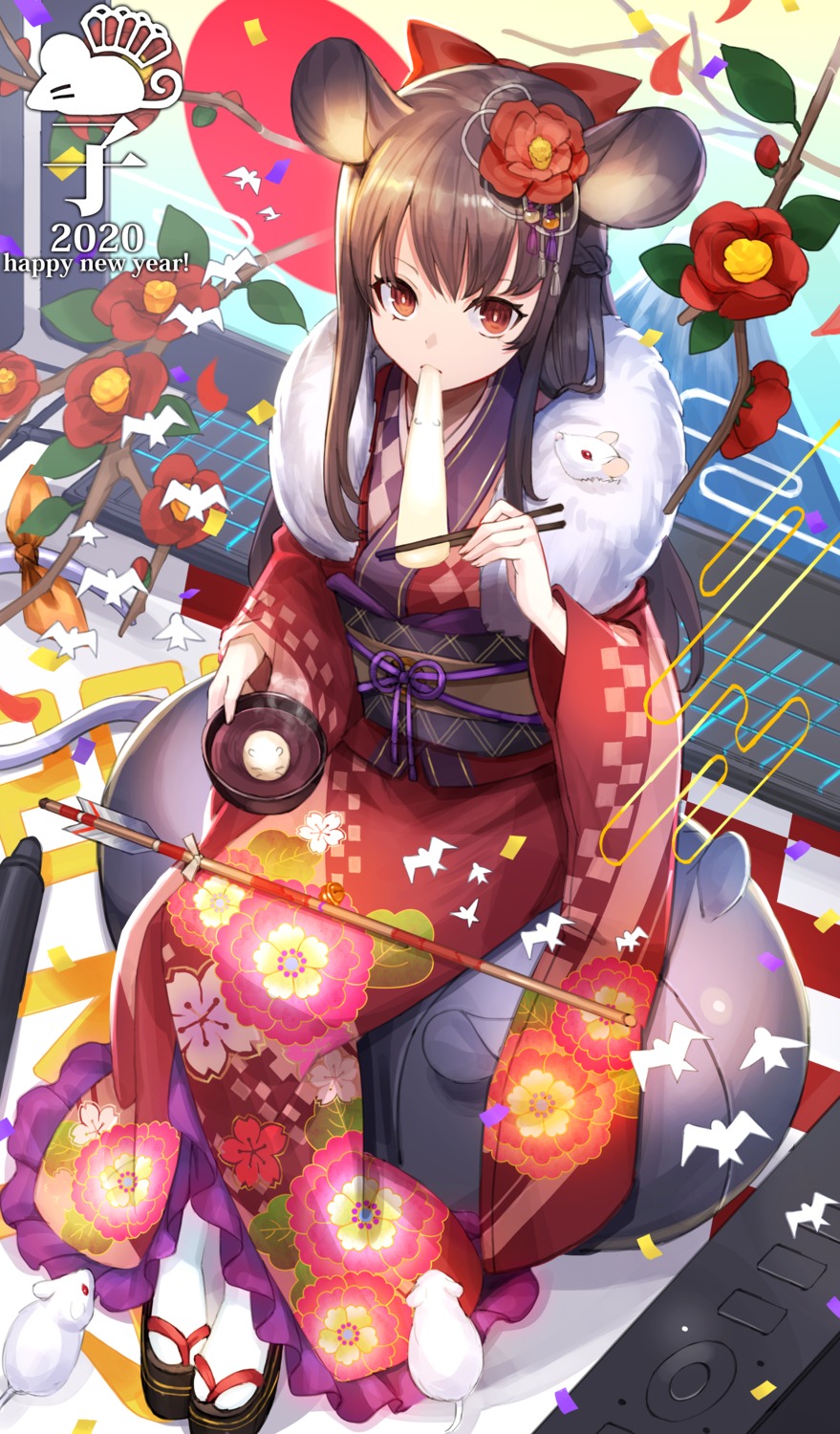 amahara_subaru animal_ears kimono