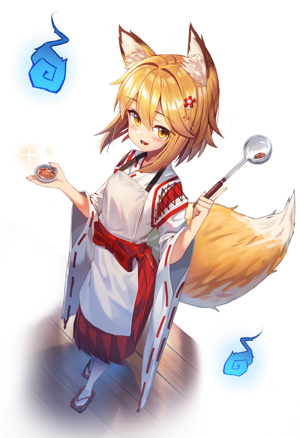 animal_ears japanese_clothes kitsune senko-san sewayaki_kitsune_no_senko-san sugar_(dndi888) tail