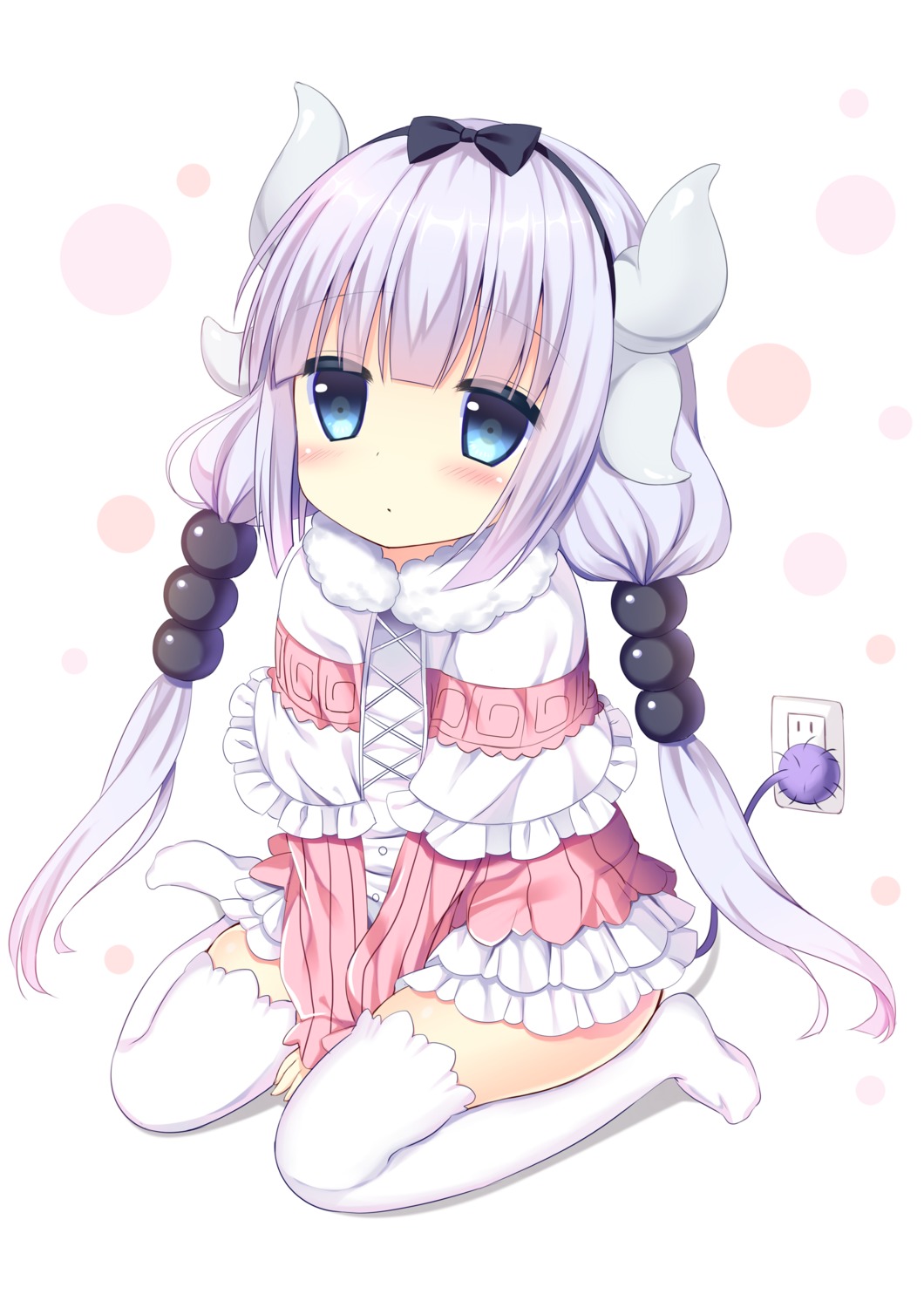 horns kanna_kamui kobayashi-san_chi_no_maidragon shibainu_niki tail thighhighs