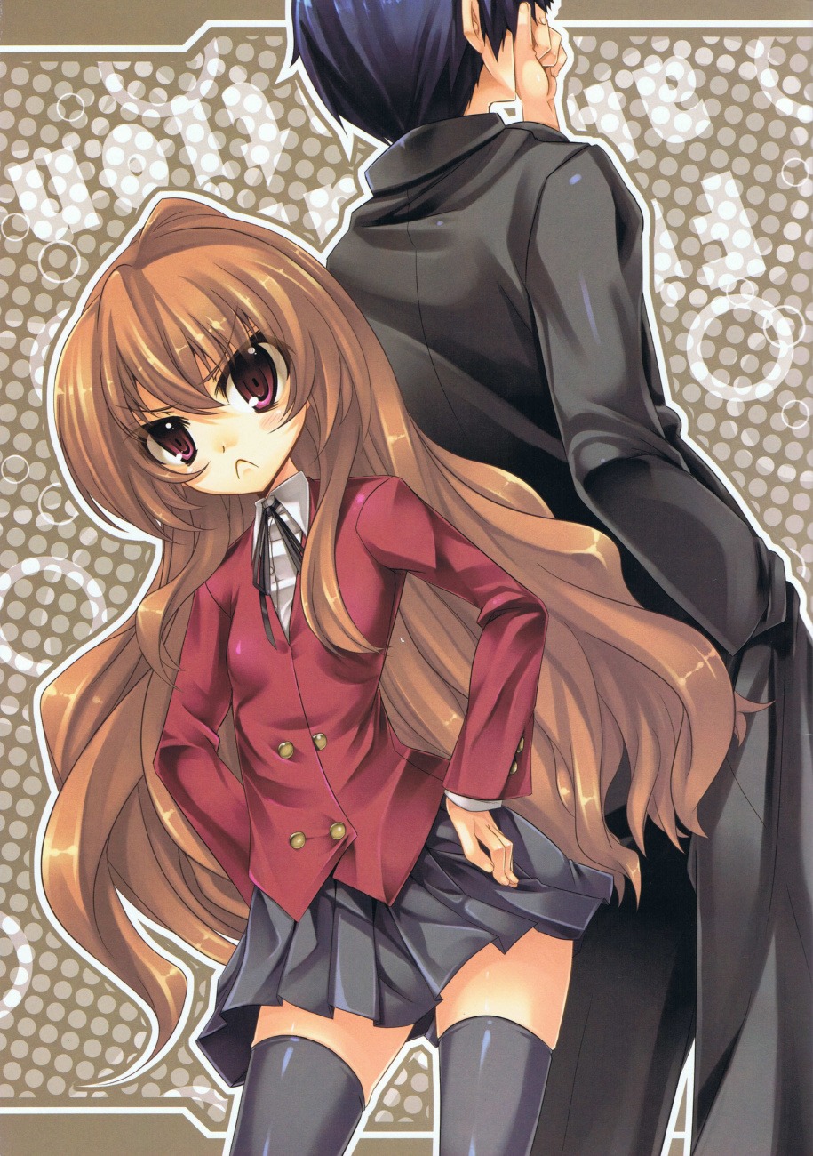 aisaka_taiga ichijou_hitoshi locker_room seifuku takasu_ryuuji thighhighs toradora!