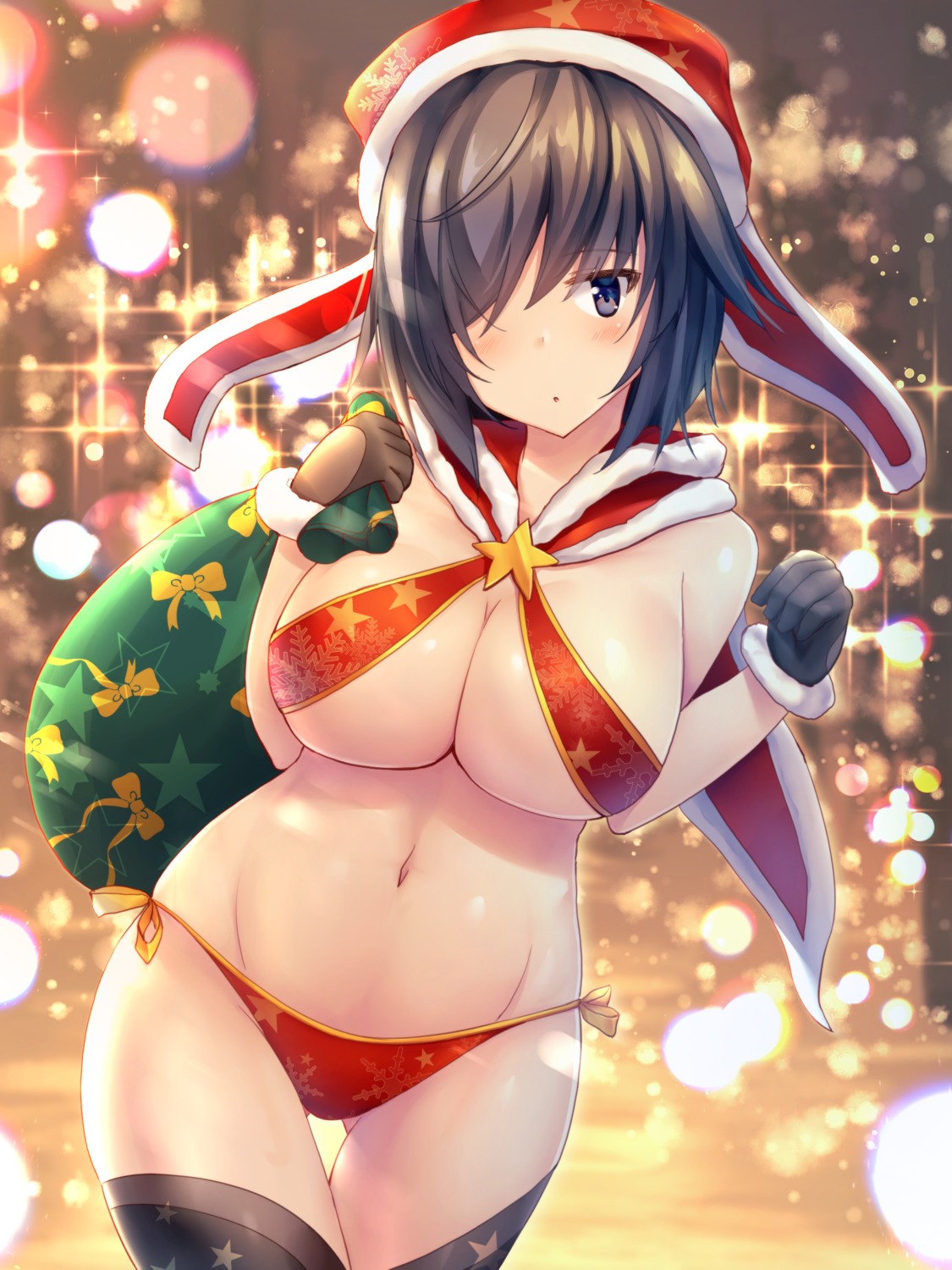 bikini christmas liya swimsuits thighhighs