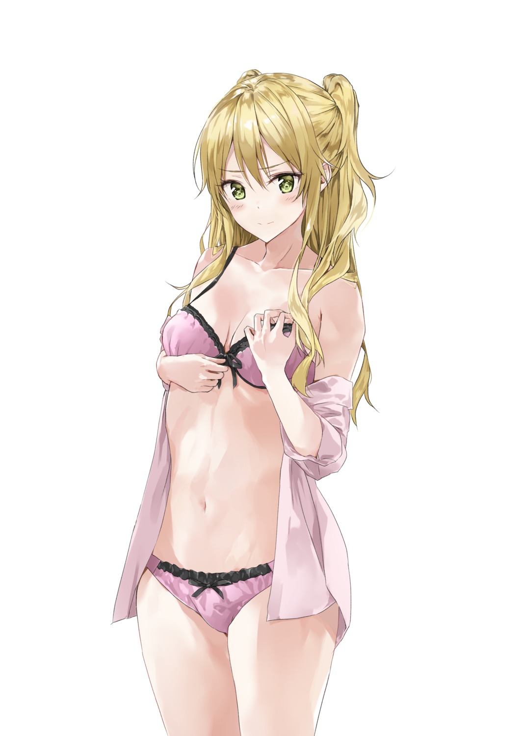 aihara_yuzu_(citrus) bra breast_grab citrus_(manga) cleavage fujisaki_ribbon open_shirt pantsu undressing