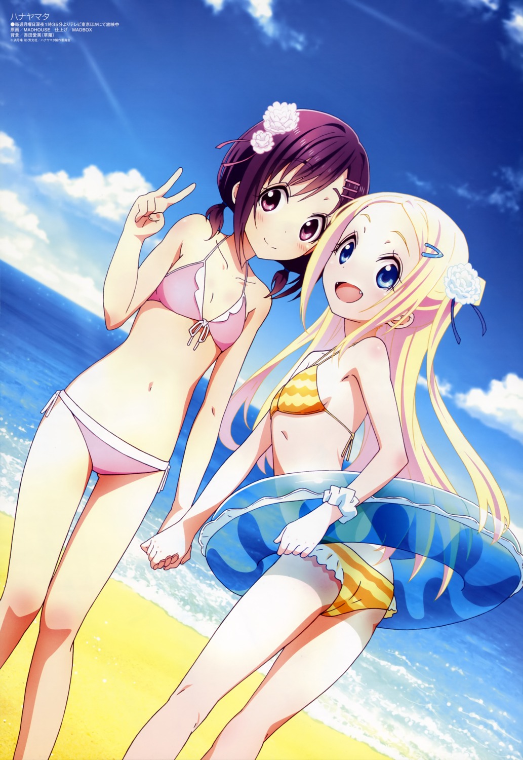 bikini hana_n._fontainestand hanayamata madhouse sekiya_naru swimsuits