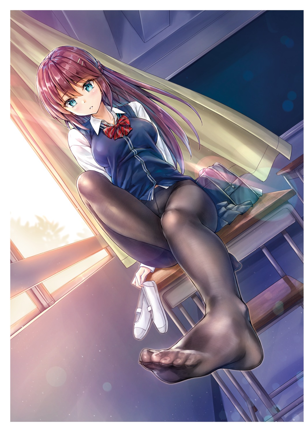 feet kotatsu_(kotatsu358) pantsu pantyhose seifuku sweater