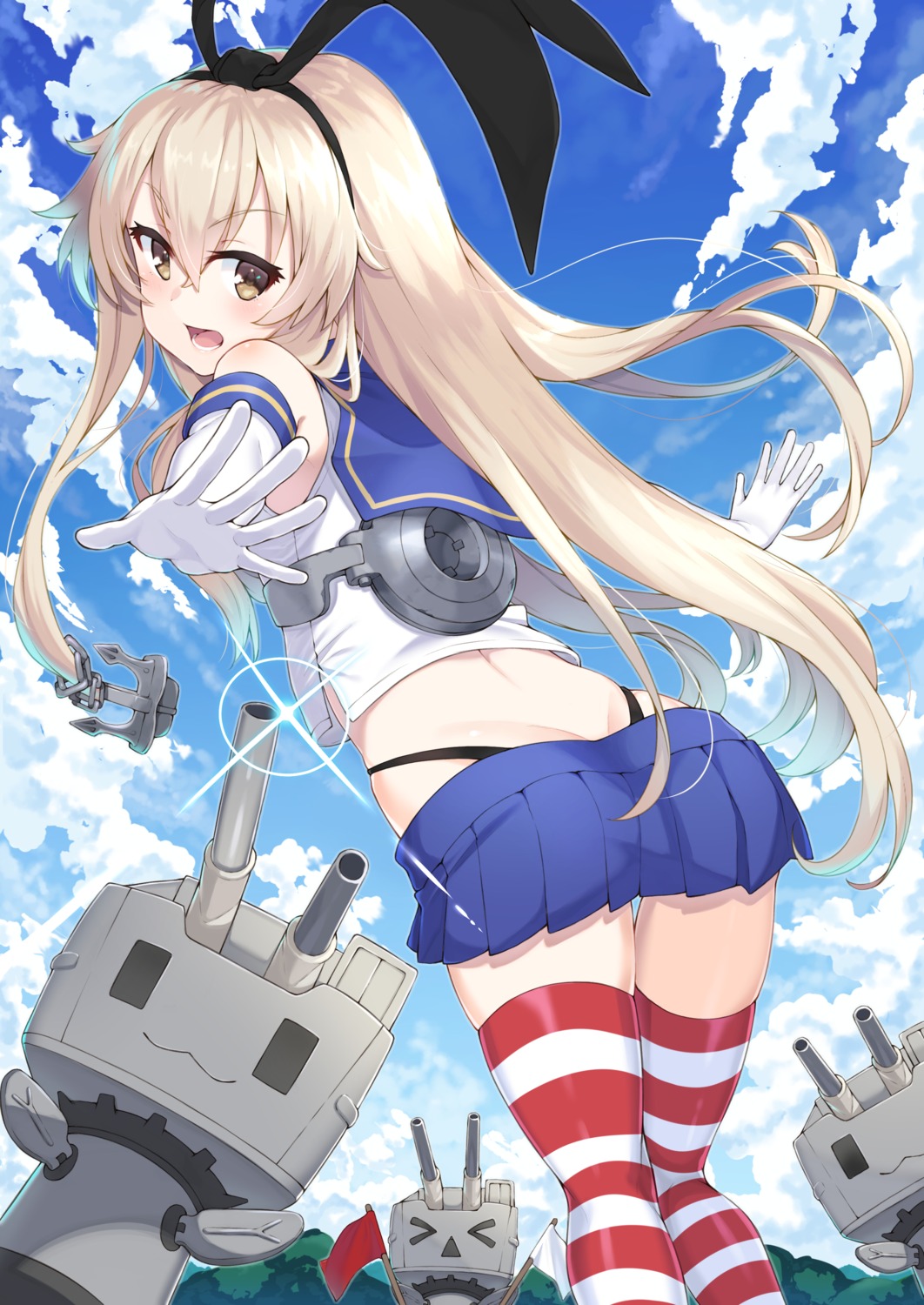 joker_(tomakin524) kantai_collection pantsu rensouhou-chan shimakaze_(kancolle) thighhighs