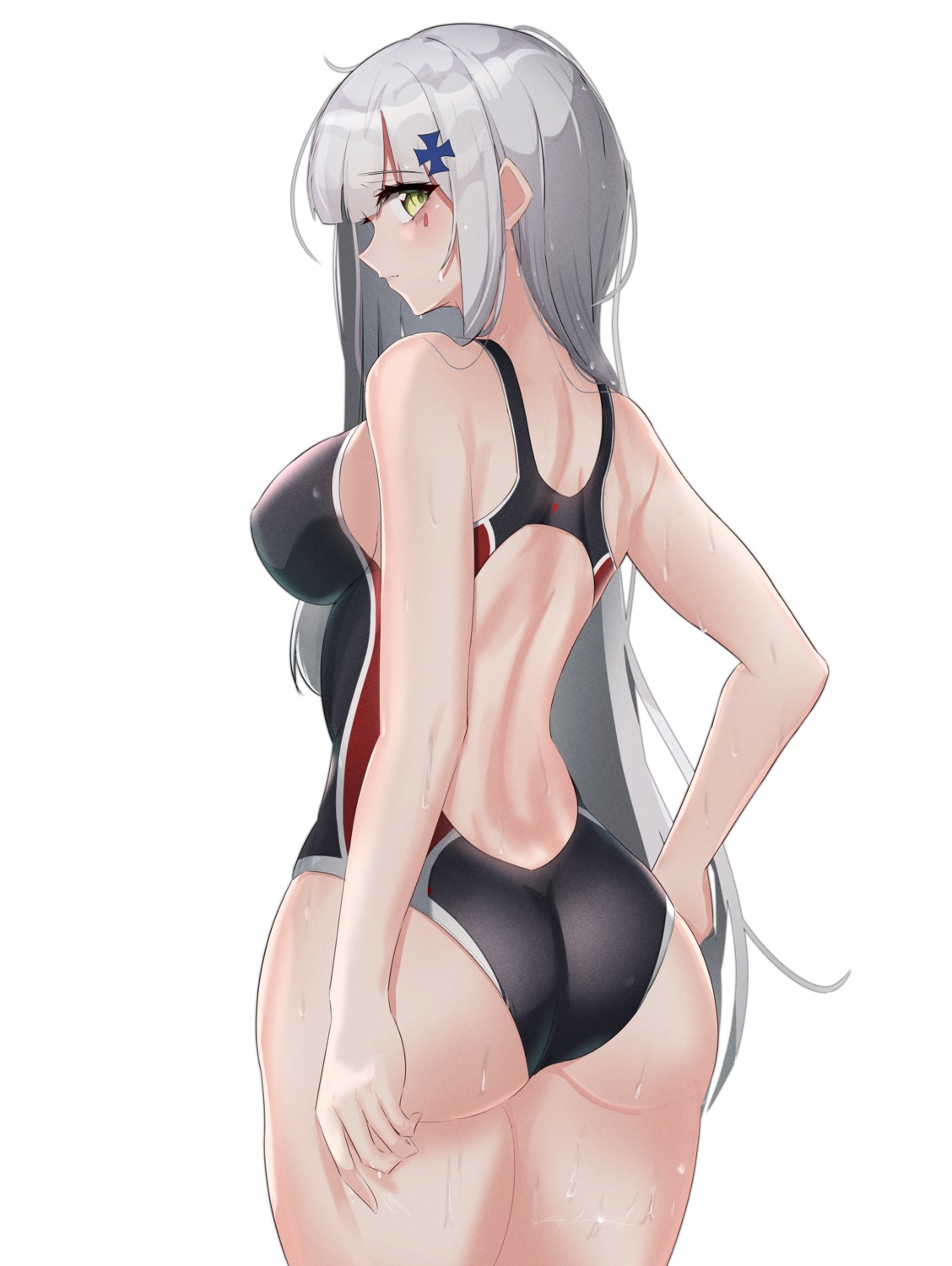 ass girls_frontline hk416_(girls_frontline) rynn_(rynn_cube) swimsuits wet