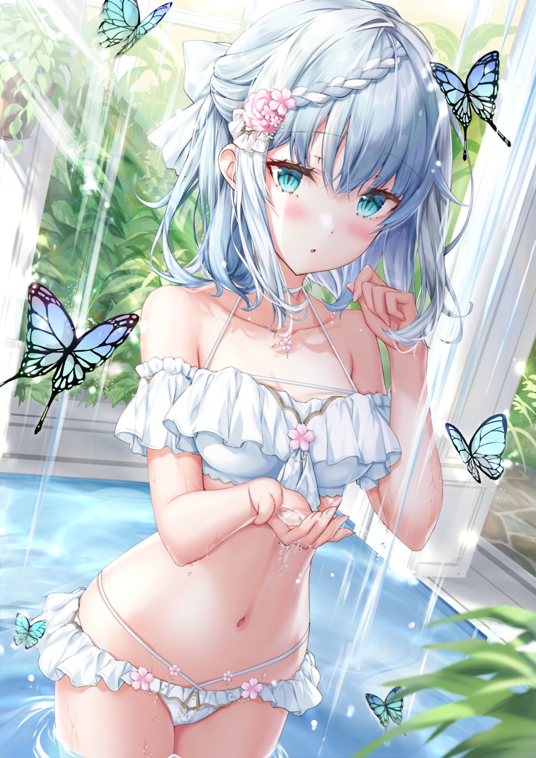 artist_revision bikini cleavage kyariko swimsuits wet